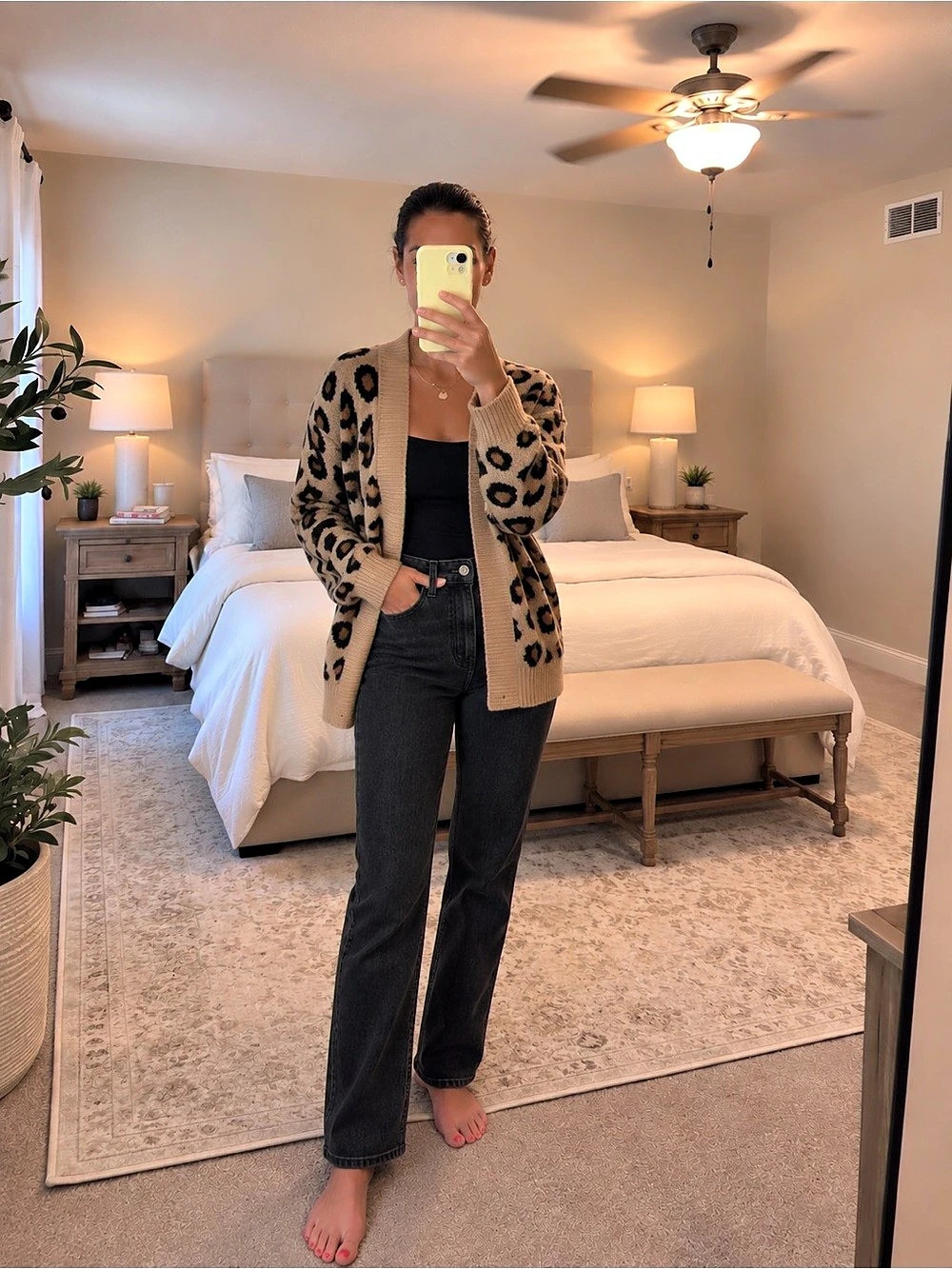 Abercrombie &  Fitch Animal Print Cardigan in Brown & Black Like New